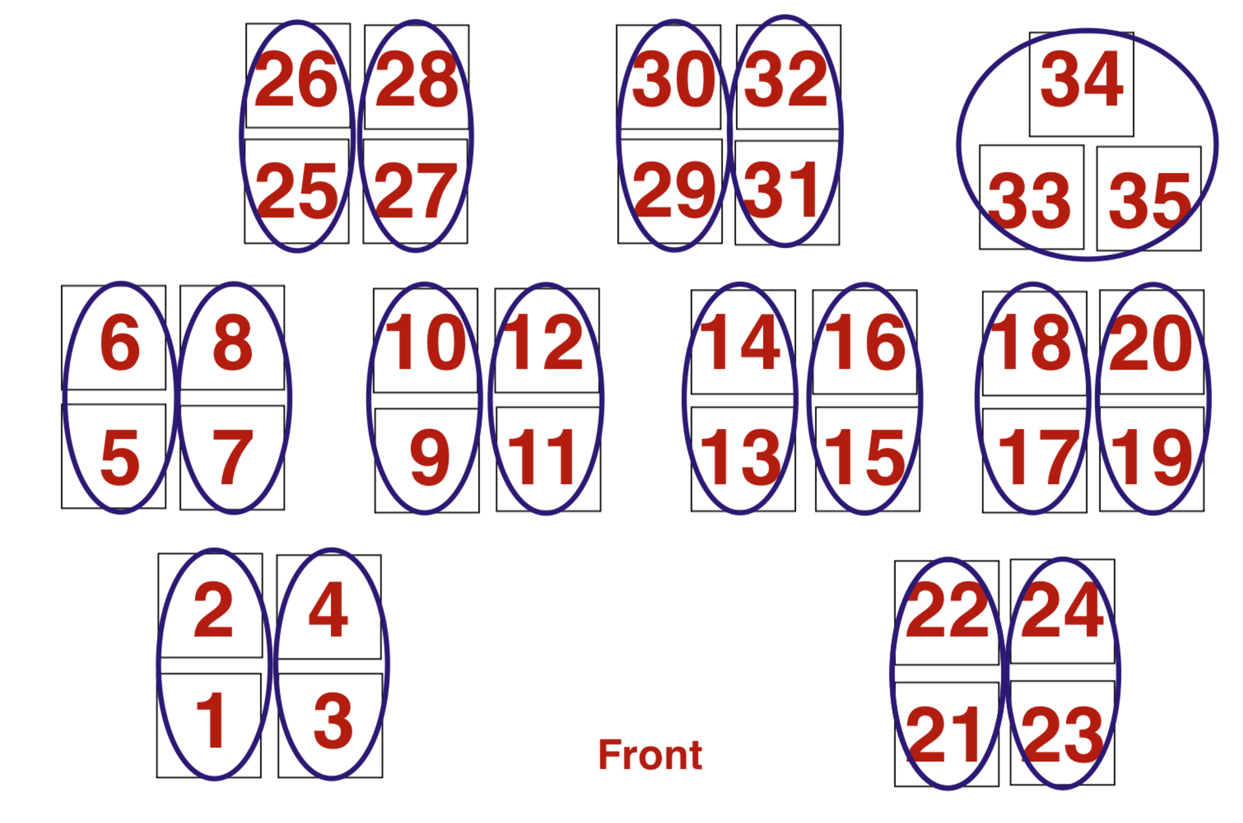 screen shot of seating chart from school loop