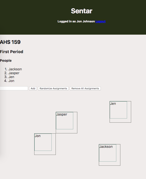 screen shot of sentar.org
