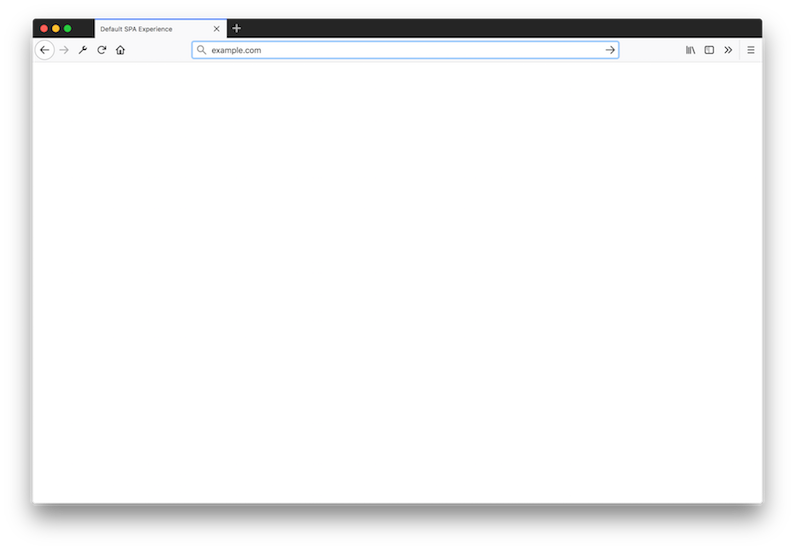 default single page app is a blank screen